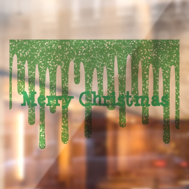 Vinilos Para Cristales Feliz Navidad Green Wax Dris Ventana Lluvia (Hoja 2)