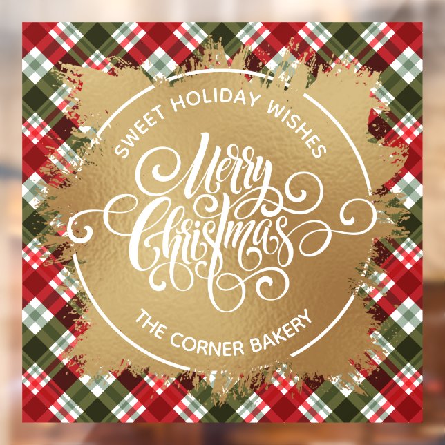 Vinilos Para Cristales Feliz Navidad Oro y rebanado (Hoja 2)