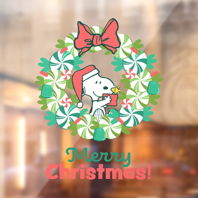 Vinilos Para Cristales Feliz Navidad Peppermination Wreath (Hoja 2)