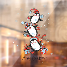 Feliz Navidad Pingüinos Bailarines Copos de Nieve