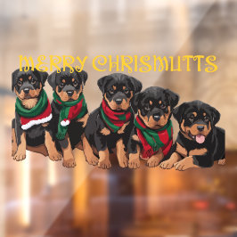 Vinilos Para Cristales Feliz Navidad Puppies Festivos