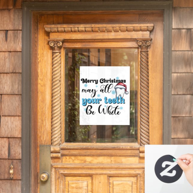 Vinilos Para Cristales Feliz Navidad Que Todos Los Dientes Sean Blancos (Puerta de casa)