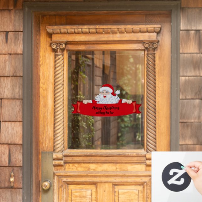 Vinilos Para Cristales Feliz Navidad Santa (Puerta de casa)