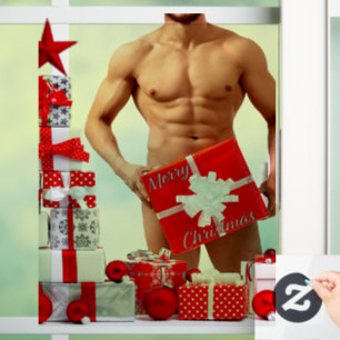 Vinilos Para Cristales Feliz Navidad SlipperyJoe regalo rojo blanco plata