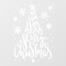 Vinilos Para Cristales Feliz Navidad Snowflakes