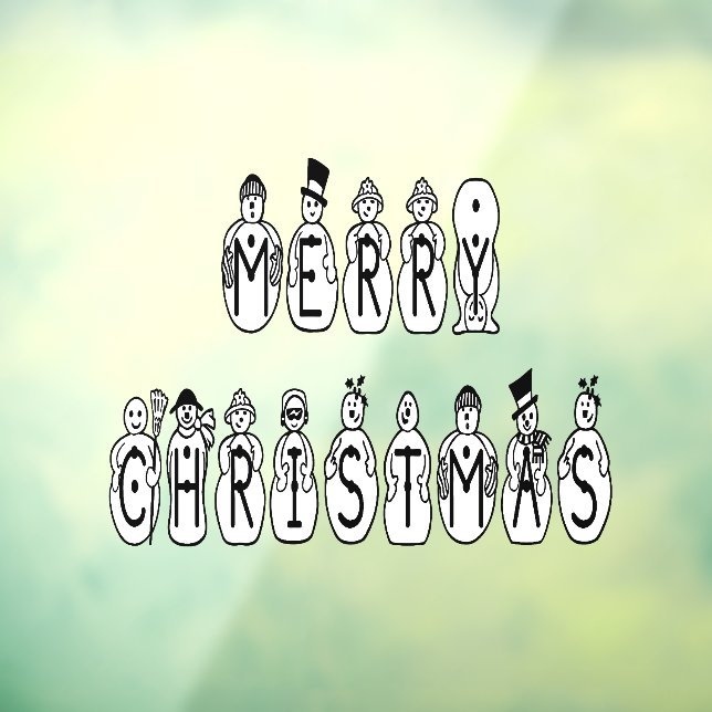 Vinilos Para Cristales Feliz Navidad Snowman Hogar Tienda Vinyl (Hoja 3)