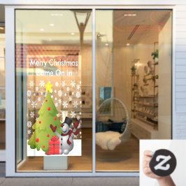 Vinilos Para Cristales Feliz Navidad Snowman Tree Storefront o Home LG
