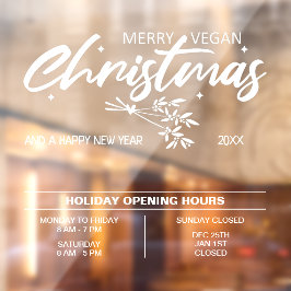 Vinilos Para Cristales Feliz Navidad Vegana, Horas de Apertura Negocio