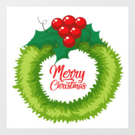 Vinilos Para Cristales Feliz Navidad Wreath