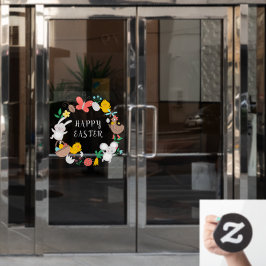 Vinilos Para Cristales Feliz Pascua de los elementos de primavera de poll