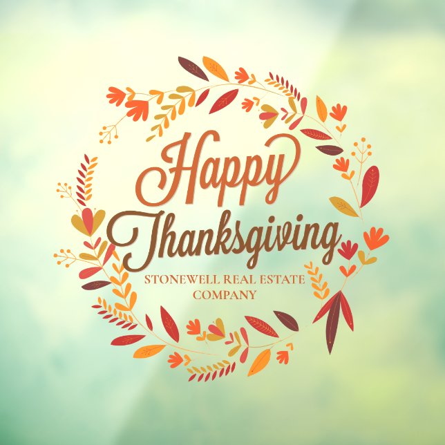 Vinilos Para Cristales Feliz Personalizado de Acción de Gracias compañía  (Hoja 3)