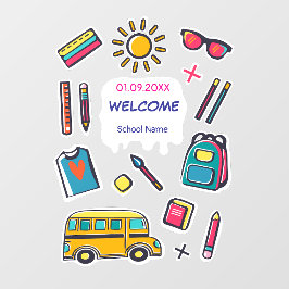 Vinilos Para Cristales Feliz Primer Día De La Escuela