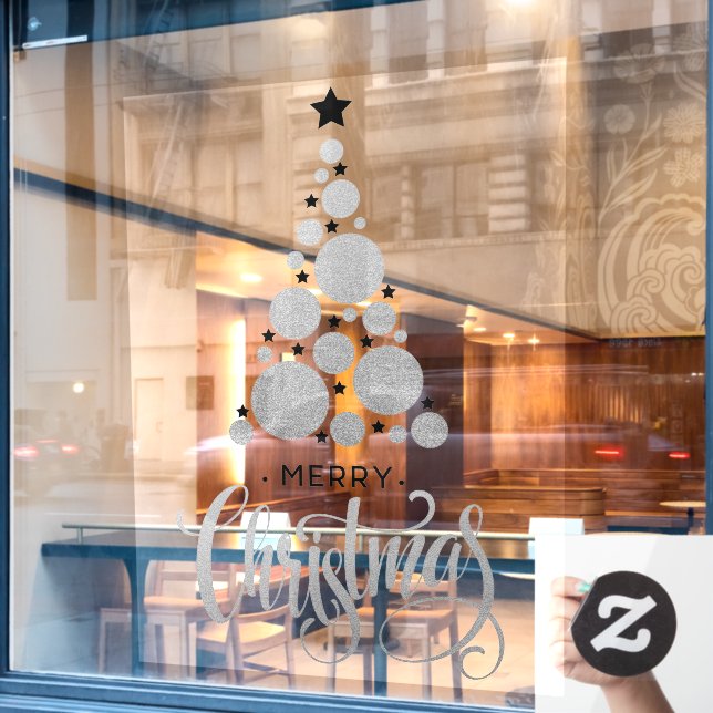 Vinilos Para Cristales Festividad de las estrellas del árbol de navidad S (Ventana de cafetería)