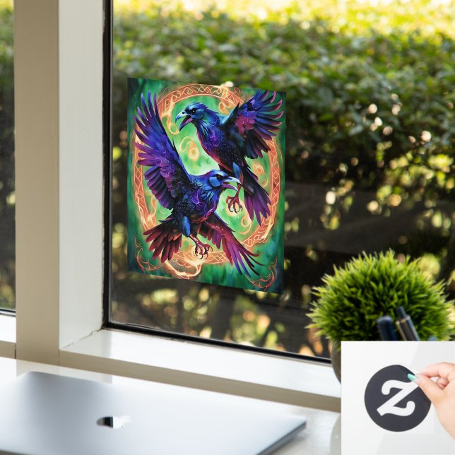 Vinilos Para Cristales Fiery Two Ravens (Oficina)