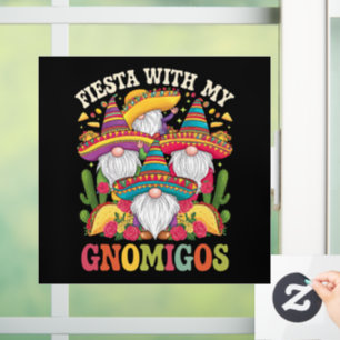 Vinilos Para Cristales Fiesta Con Mis Gnomigos Gnome Cinco De Mayo