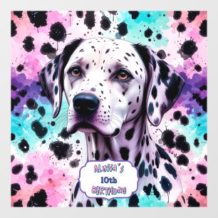 Vinilos Para Cristales Fiesta de Cumpleaños de Perro Dálmata Pastel