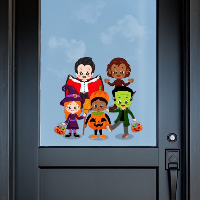 Vinilos Para Cristales Fiesta de disfraces de Halloween para niños (Subido por el creador)