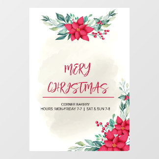 Vinilos Para Cristales Fiesta de Navidad Floral Elegante Reno