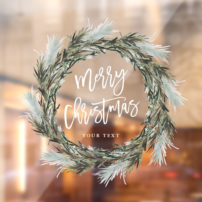 Vinilos Para Cristales Fiesta navideña de Pine Wreath Merry (Hoja 2)