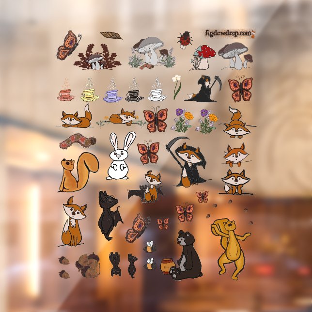 Vinilos Para Cristales figdewdrop characters cut-out inside window cling  (Hoja 2)