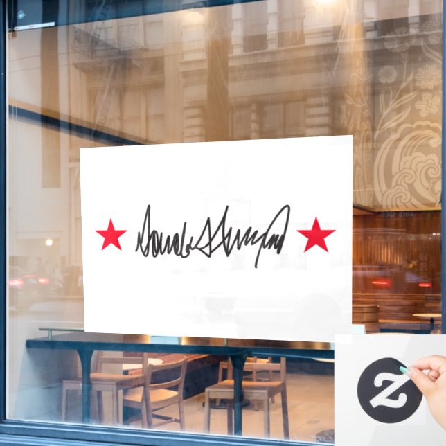 Vinilos Para Cristales Firma Trump (Ventana de cafetería)