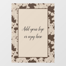 Vinilos Para Cristales Flauta vaca Imprimir marrón y ventana crema