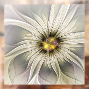 Vinilos Para Cristales Flor de marfil grande, abstracto arte fractal mode