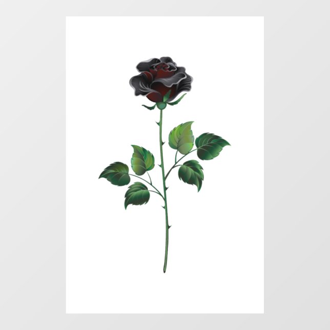 Vinilos Para Cristales Flor de rosa negra (Hoja)
