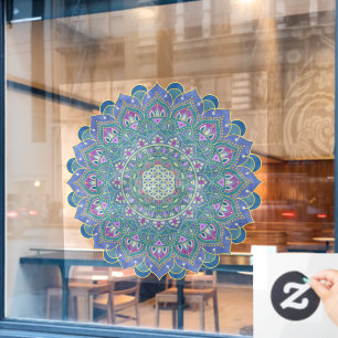 Vinilos Para Cristales Flor De Vida - Mandala Estilo India 1
