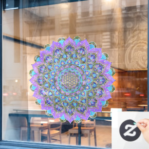 Vinilos Para Cristales Flor De Vida - Mandala Estilo India 2