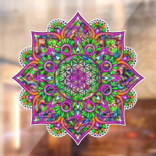 Vinilos Para Cristales Flor de vida - Mandala india 1