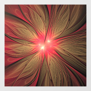 Vinilos Para Cristales Flor fractal de fanatismo rojo