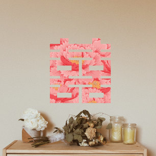 Vinilos Para Cristales Flor rosa doble Xi Boda chino