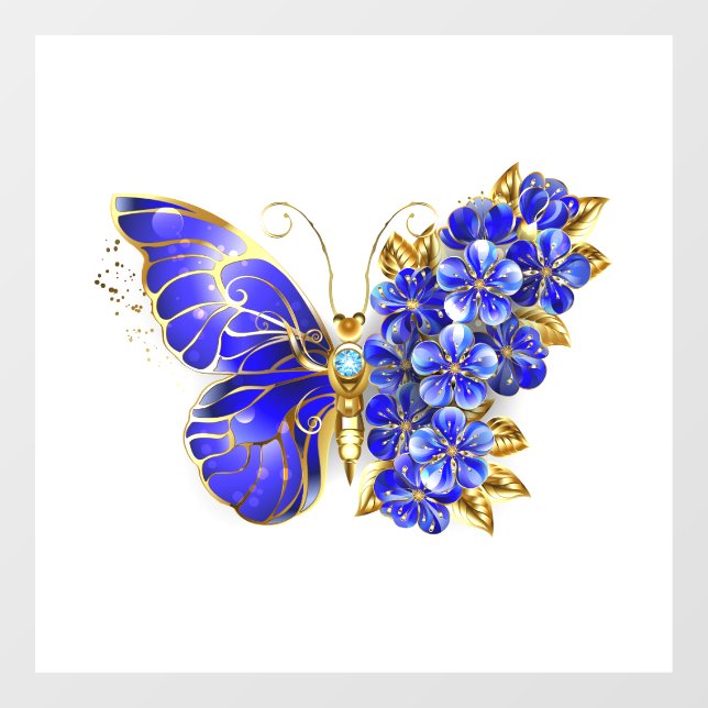 Vinilos Para Cristales Flor Sapphire Mariposa (Hoja)