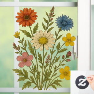 Vinilos Para Cristales Flor Silvestre Vintage