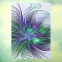 Flor verde morada Moderna Resumen arte fractal