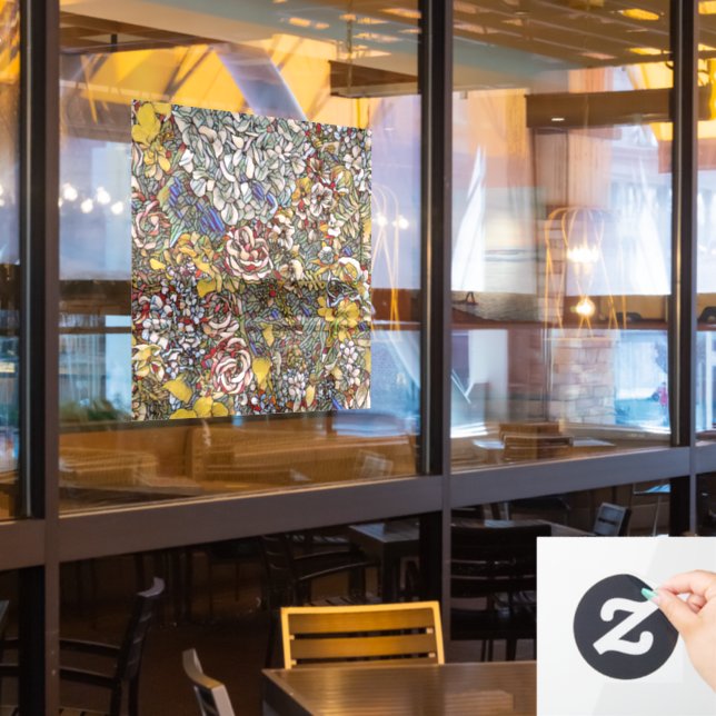 Vinilos Para Cristales Floral botánica de vidrio templado (ventana del restaurante)