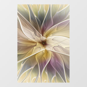 Vinilos Para Cristales Floral Fantasía Oro berenjena Resumen Arte Fractal