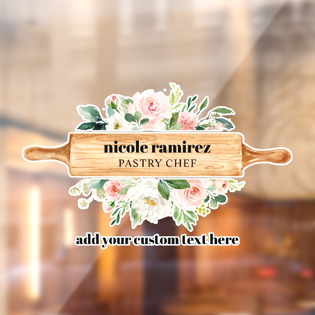 Vinilos Para Cristales Floral Panadería Rolling Pin Patisserie (Hoja 2)