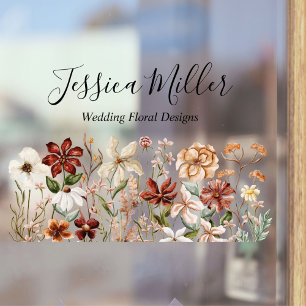 Vinilos Para Cristales Floral Silvestre Vintage Acuarela Personalizada
