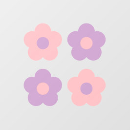 Vinilos Para Cristales Flores de margarita rosada y pastel