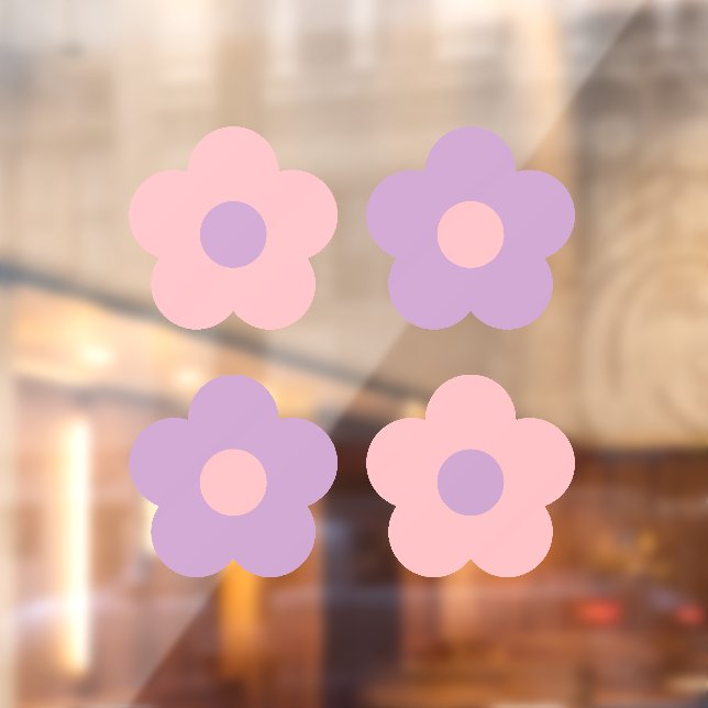 Vinilos Para Cristales Flores de margarita rosada y pastel (Hoja 2)