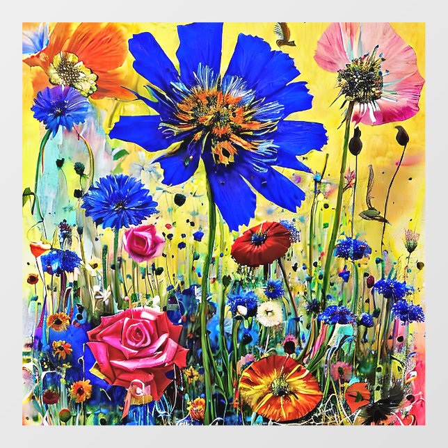 Vinilos Para Cristales Flores de verano amarillas (Hoja)