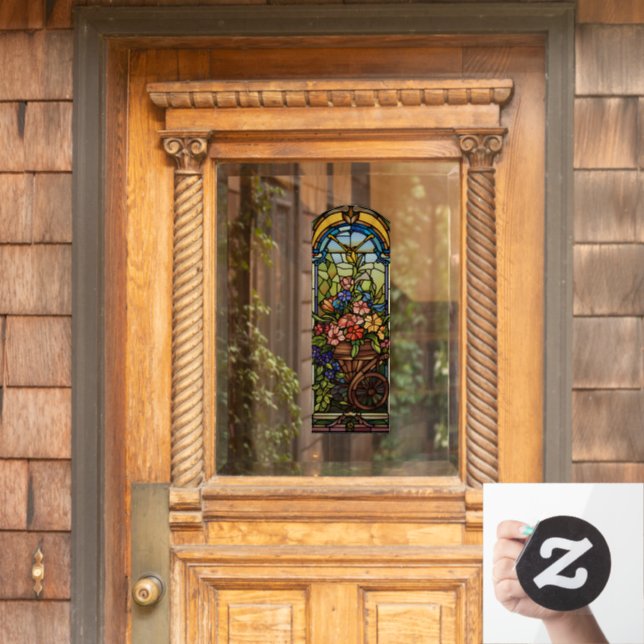 Vinilos Para Cristales Flores en la ventana de privacidad de la flecha de (Puerta de casa)