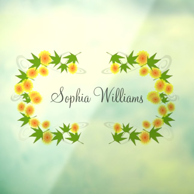 Vinilos Para Cristales Flores japonesas naranjas blancas (Hoja 3)