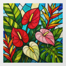 Vinilos Para Cristales Flores tropicales