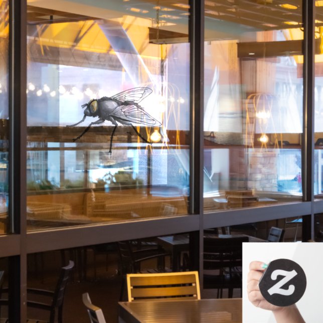 Vinilos Para Cristales Fly Buddy ver-a través de la ventana clavando el p (ventana del restaurante)