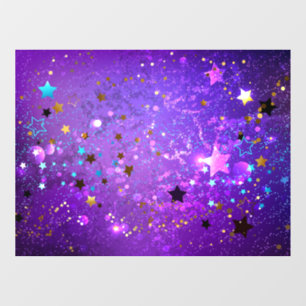 Vinilos Para Cristales Fondo de papel de aluminio púrpura con estrellas