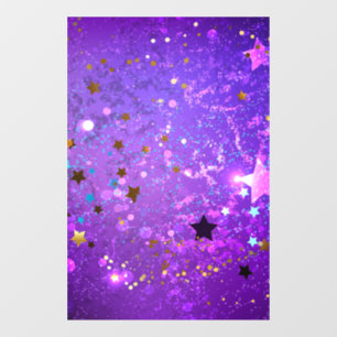 Vinilos Para Cristales Fondo de papel de aluminio púrpura con estrellas