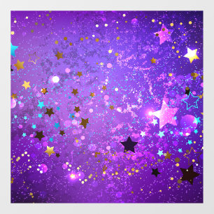 Vinilos Para Cristales Fondo de Relieve metalizado púrpura con estrellas